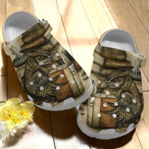 Book Personalize Clog Custom Crocs Fashionstyle Comfortable For Women Men Kid Print 3D Ancient Books Owl