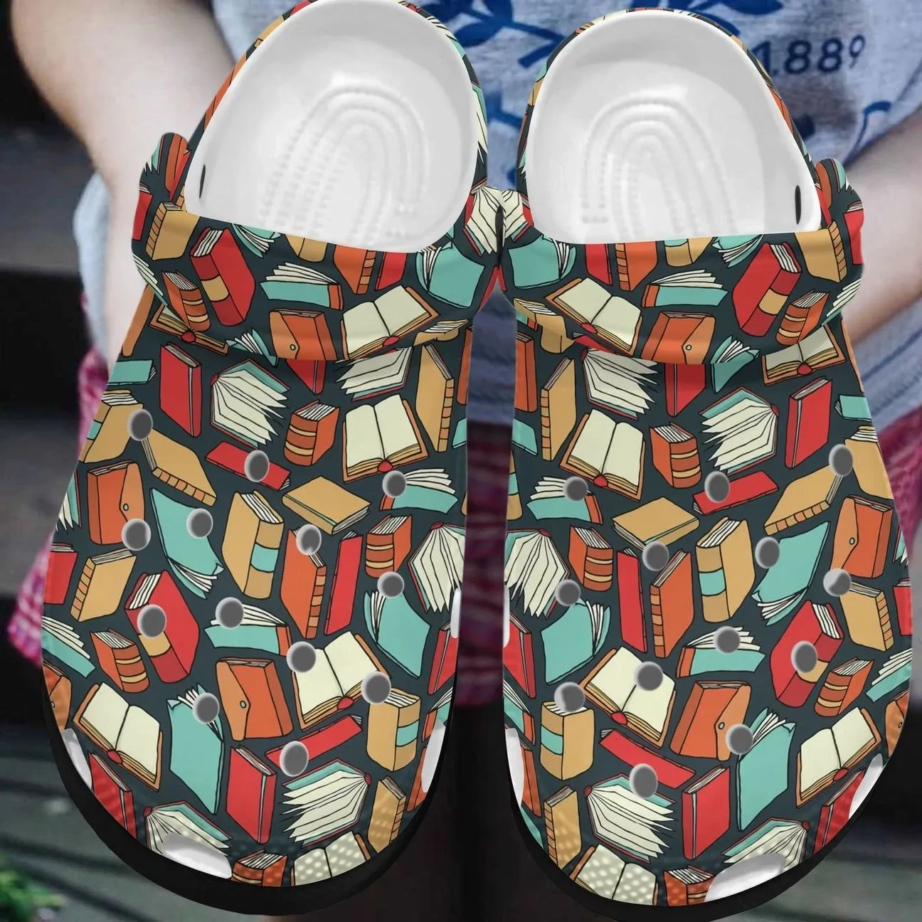 Book Personalized Clog Custom Crocs Comfortablefashion Style Comfortable For Women Men Kid Print 3D Book Pattern Book Personalized Clog Custom Crocs Comfortablefashion Style Comfortable For Women Men Kid Print 3D Book Pattern