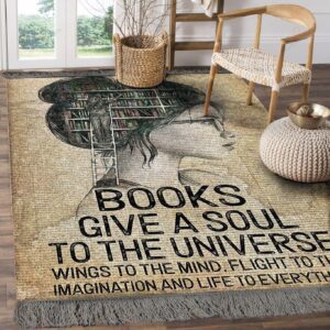 Books Give A Soul To The Universe Wings To The Mind Rug Sport Decor Gift Floor Decor Living Room Carpet Rug Area Rug - 9688e388d25a