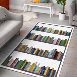 Bookshelf Book Lover Rug Sport Decor Gift Floor Decor Living Room Carpet Rug Area Rug - 71d6e37b612a