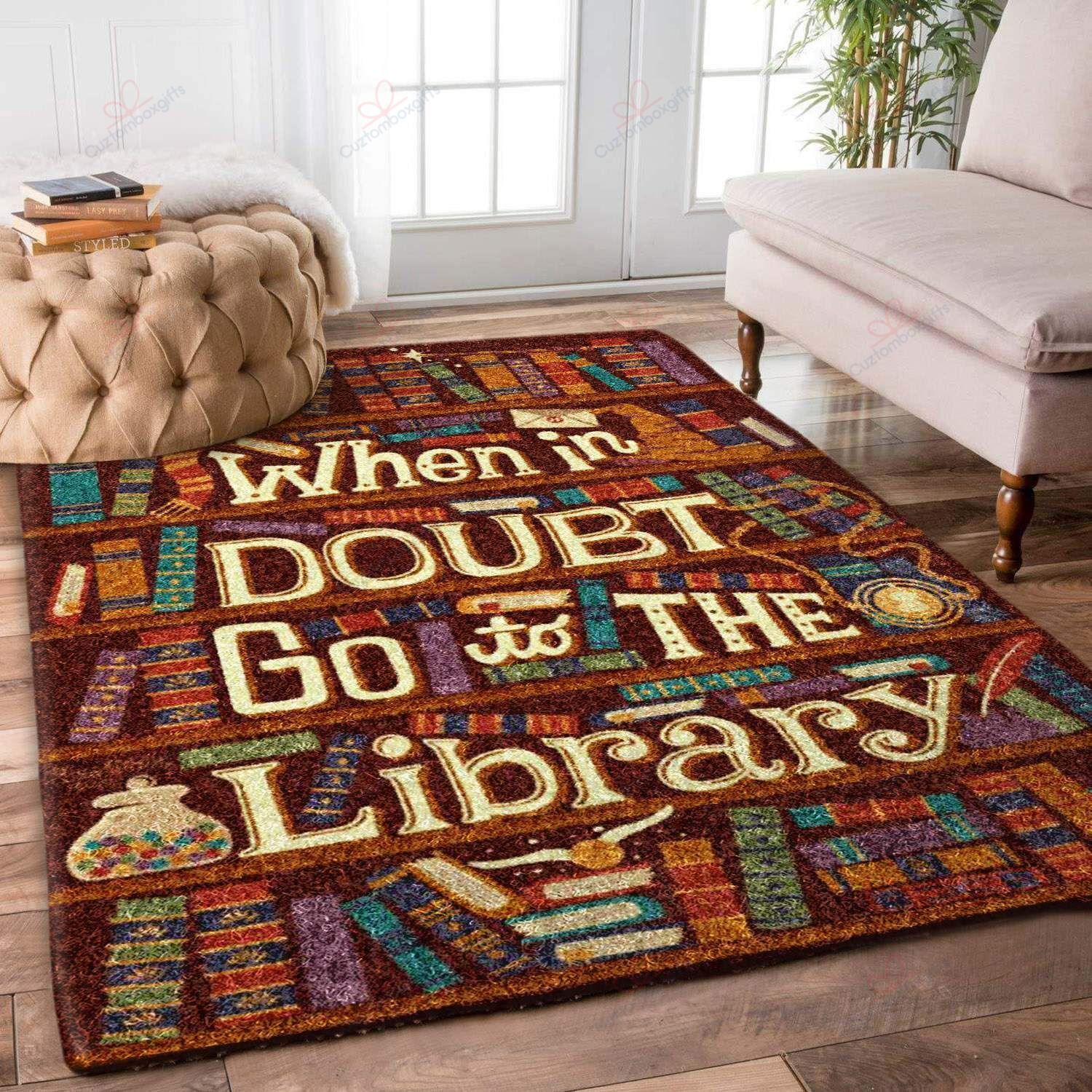 Bookshelf When In Doubt Go To The Library Rug Sport Decor Gift Floor Decor Living Room Carpet Rug Area Rug - 2d2df2b0576a Bookshelf When In Doubt Go To The Library Rug Sport Decor Gift Floor Decor Living Room Carpet Rug Area Rug - 2d2df2b0576a