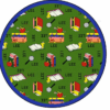 Bookworm Round Carpet Floor Rug Living Room Bedroom Decor Round Area Rug Carpet