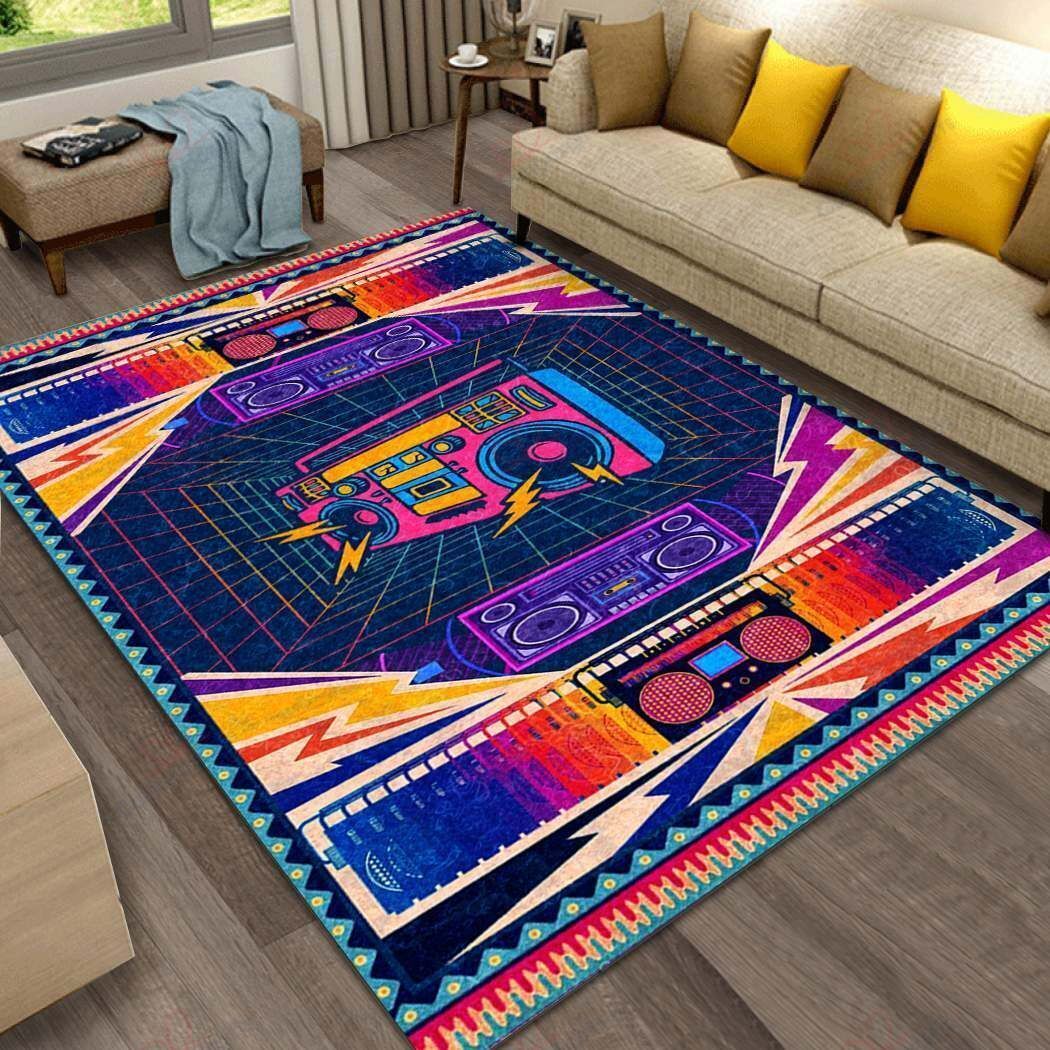 Boombox Music Rug Sport Decor Gift Floor Decor Living Room Carpet Rug Area Rug - f8a58faa7573 Boombox Music Rug Sport Decor Gift Floor Decor Living Room Carpet Rug Area Rug - f8a58faa7573