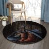 Boots Cowboy Guitar Round Carpet Floor Rug Living Room Bedroom Decor Round Area Rug Carpet