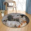 Borzoi Round Carpet Floor Rug Living Room Bedroom Decor Round Area Rug Carpet