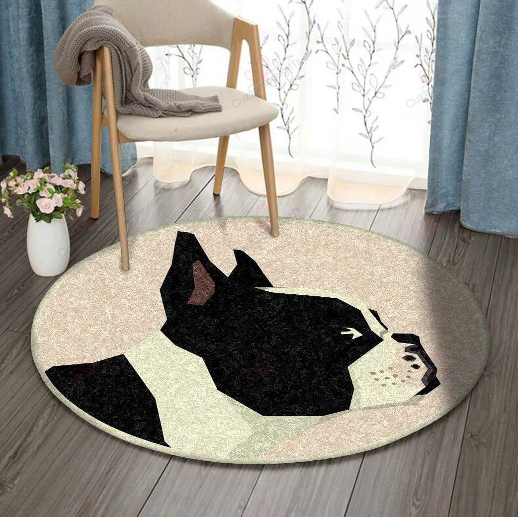 Boston Terier Round Carpet Floor Rug Living Room Bedroom Decor Round Area Rug Carpet Boston Terier Round Carpet Floor Rug Living Room Bedroom Decor Round Area Rug Carpet
