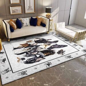 Boston Terrier 3 Rug Sport Decor Gift Floor Decor Living Room Carpet Rug Area Rug - e73e3dcb7a27