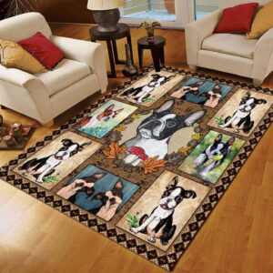 Boston Terrier 4 Rug Sport Decor Gift Floor Decor Living Room Carpet Rug Area Rug - 51939cbf115f