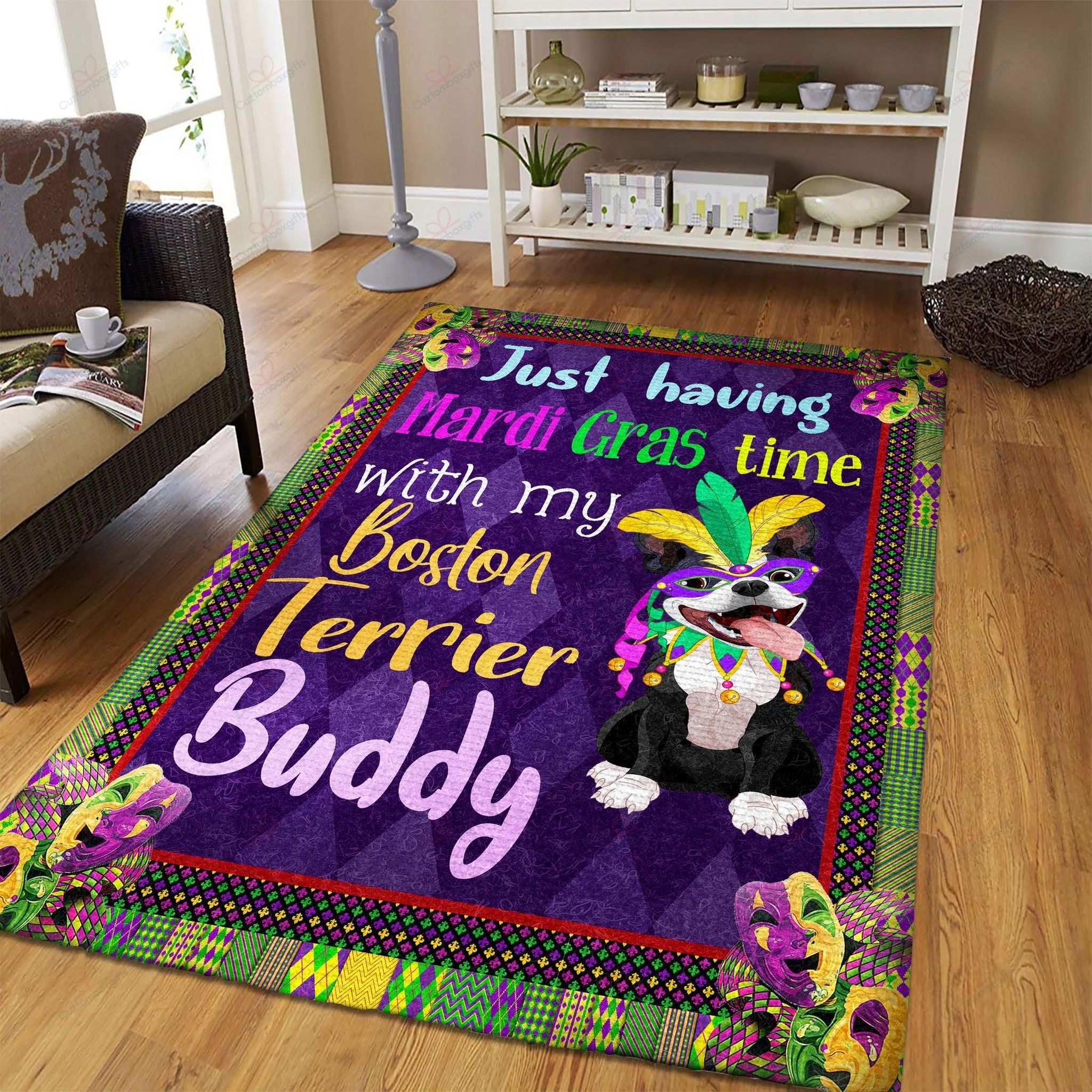Boston Terrier Just Having Mardi Gras Time Rug Sport Decor Gift Floor Decor Living Room Carpet Rug Area Rug - d0baaafaf03c Boston Terrier Just Having Mardi Gras Time Rug Sport Decor Gift Floor Decor Living Room Carpet Rug Area Rug - d0baaafaf03c
