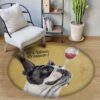 Boston Terrier Love Wine Round Carpet Floor Rug Living Room Bedroom Decor Round Area Rug Carpet