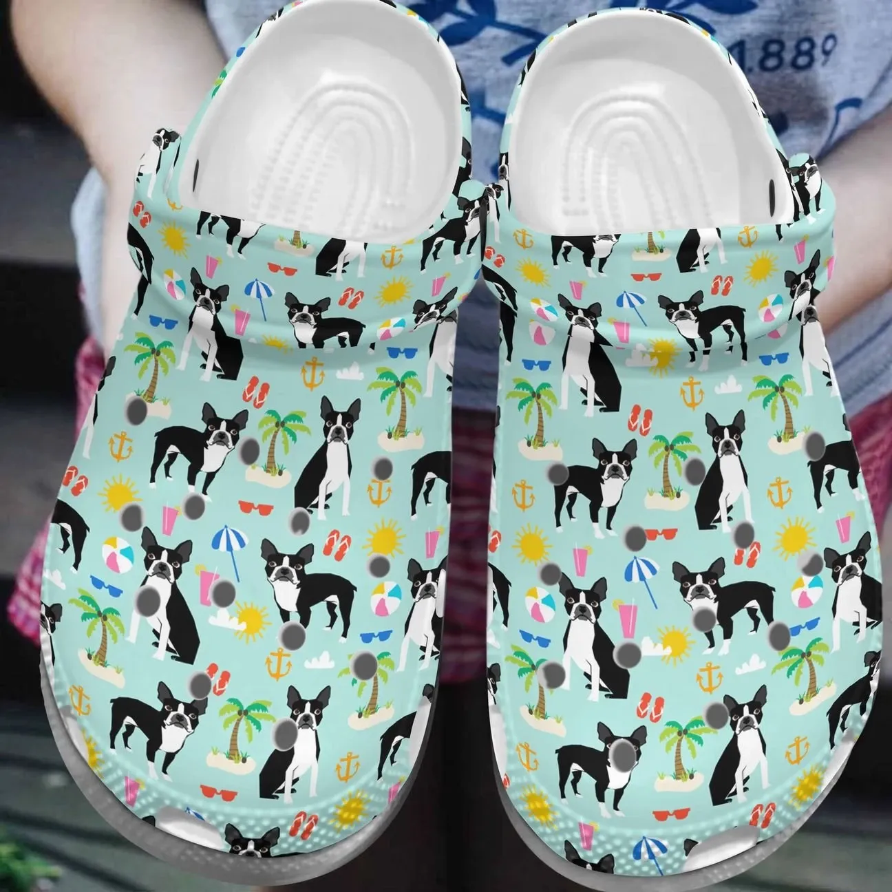 Boston Terrier Personalize Clog Custom Crocs Fashionstyle Comfortable For Women Men Kid Print 3D Beach Time Boston Terrier Personalize Clog Custom Crocs Fashionstyle Comfortable For Women Men Kid Print 3D Beach Time