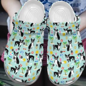 Boston Terrier Personalize Clog Custom Crocs Fashionstyle Comfortable For Women Men Kid Print 3D Beach Time