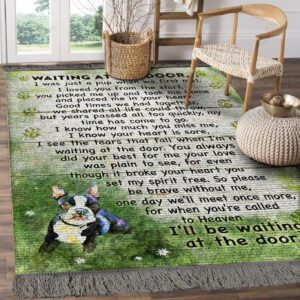 Boston Terrier Waiting At The Door Rug Sport Decor Gift Floor Decor Living Room Carpet Rug Area Rug - 56dc6957b88d