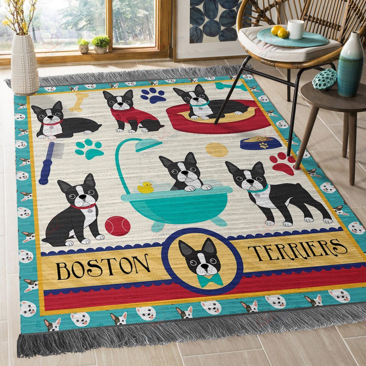 Boston Terriers Rug Sport Decor Gift Floor Decor Living Room Carpet Rug Area Rug - c6e726387cdc Boston Terriers Rug Sport Decor Gift Floor Decor Living Room Carpet Rug Area Rug - c6e726387cdc