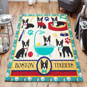 Boston Terriers Rug Sport Decor Gift Floor Decor Living Room Carpet Rug Area Rug - f9aba22f9cac