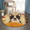 Boston Thanksgiving Round Carpet Floor Rug Living Room Bedroom Decor Round Area Rug Carpet