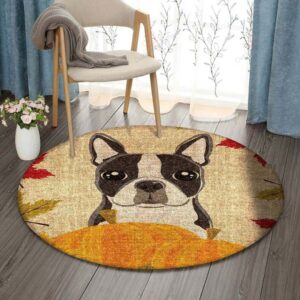 Boston Thanksgiving Round Carpet Floor Rug Living Room Bedroom Decor Round Area Rug Carpet
