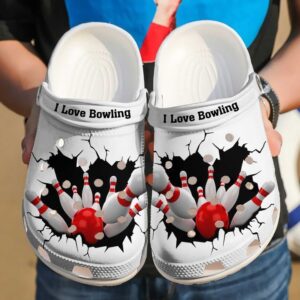 Bowling I Love Sku 321 Crocs Crocband Clog Comfortable For Mens Womens Classic Clog Water Shoes