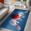 Bowling Red Blue Rug Sport Decor Gift Floor Decor Living Room Carpet Rug Area Rug - 24f7d19a3782