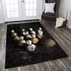 Bowling Vintage Rug Sport Decor Gift Floor Decor Living Room Carpet Rug Area Rug - cb9d2bd42220