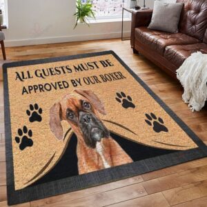 Boxer All Guests Must Be Approved By Our Boxer Rug Sport Decor Gift Floor Decor Living Room Carpet Rug Area Rug - 81f7ba597883