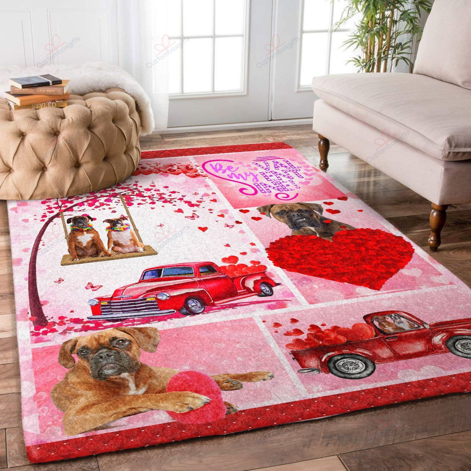 Boxer Dog Valentine Rug Sport Decor Gift Floor Decor Living Room Carpet Rug Area Rug - bd8f23af75c4 Boxer Dog Valentine Rug Sport Decor Gift Floor Decor Living Room Carpet Rug Area Rug - bd8f23af75c4