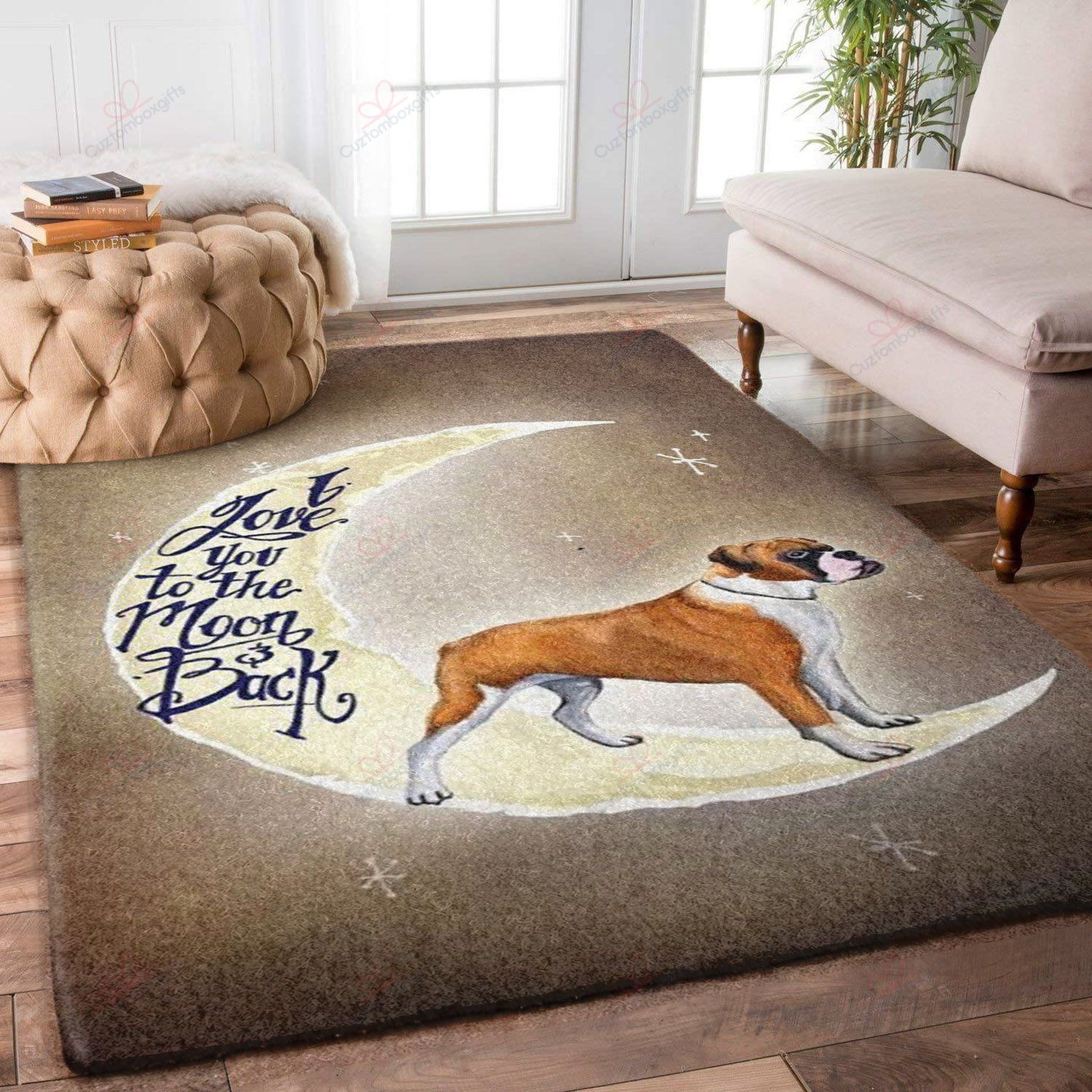 Boxer I Love You To The Moon And Back Rug Sport Decor Gift Floor Decor Living Room Carpet Rug Area Rug - 4144cdaa74a8 Boxer I Love You To The Moon And Back Rug Sport Decor Gift Floor Decor Living Room Carpet Rug Area Rug - 4144cdaa74a8