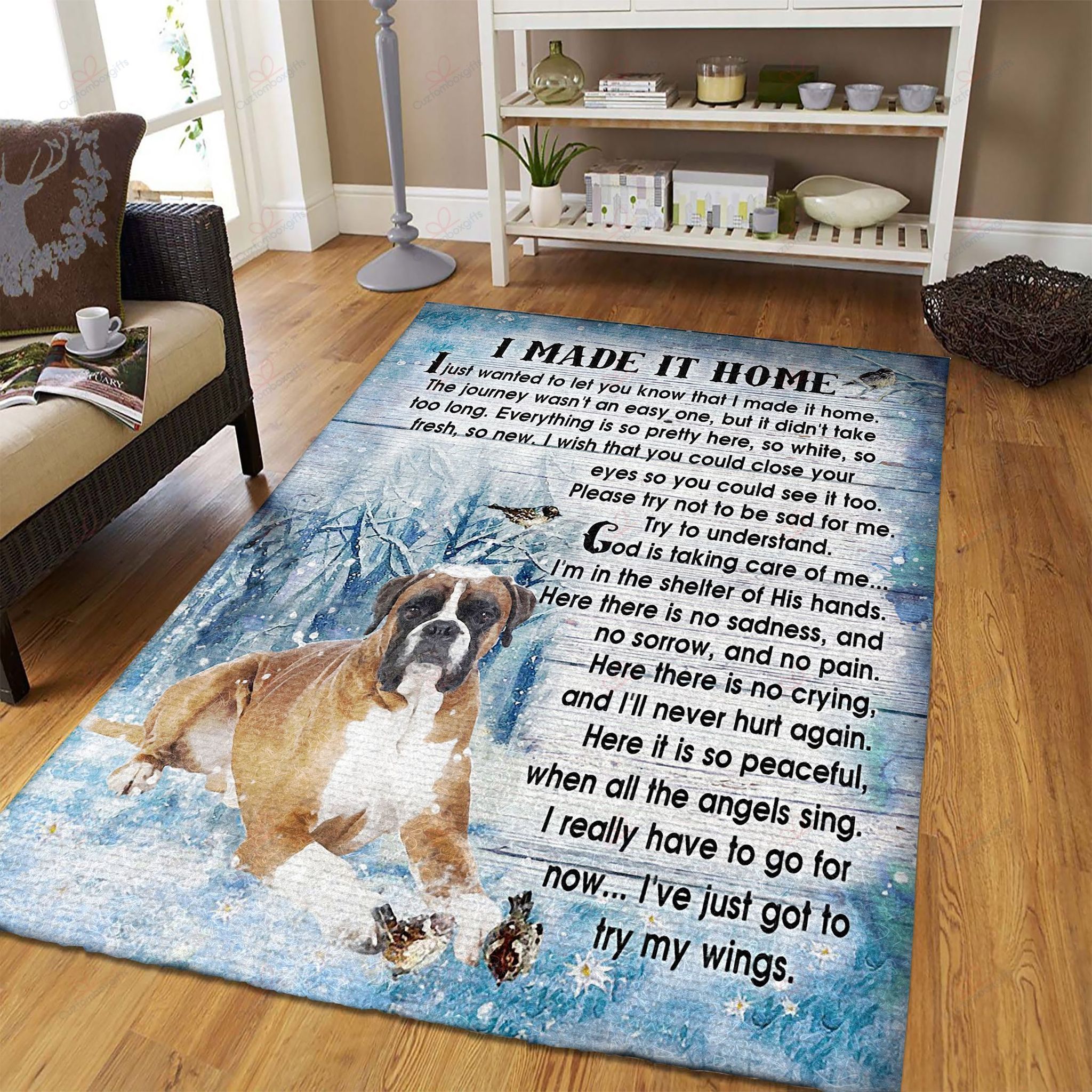Boxer I Made It Home Rug Sport Decor Gift Floor Decor Living Room Carpet Rug Area Rug - 71d68aae9da0 Boxer I Made It Home Rug Sport Decor Gift Floor Decor Living Room Carpet Rug Area Rug - 71d68aae9da0