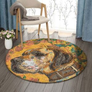 Boxer Painting Round Carpet Floor Rug Living Room Bedroom Decor Round Area Rug Carpet