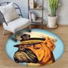 Boxer Pirate Round Carpet Floor Rug Living Room Bedroom Decor Round Area Rug Carpet