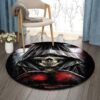Boxing Skull Round Carpet Floor Rug Living Room Bedroom Decor Round Area Rug Carpet