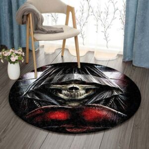 Boxing Skull Round Carpet Floor Rug Living Room Bedroom Decor Round Area Rug Carpet