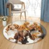 Bracco Dog Round Carpet Floor Rug Living Room Bedroom Decor Round Area Rug Carpet