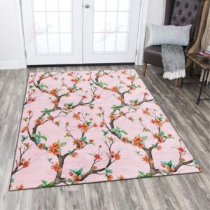 Branch Of Peach In Spring Rug Sport Decor Gift Floor Decor Living Room Carpet Rug Area Rug - 41c63333079e