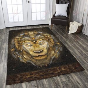 Brass Lion Rug Sport Decor Gift Floor Decor Living Room Carpet Rug Area Rug - 54d719ed4952