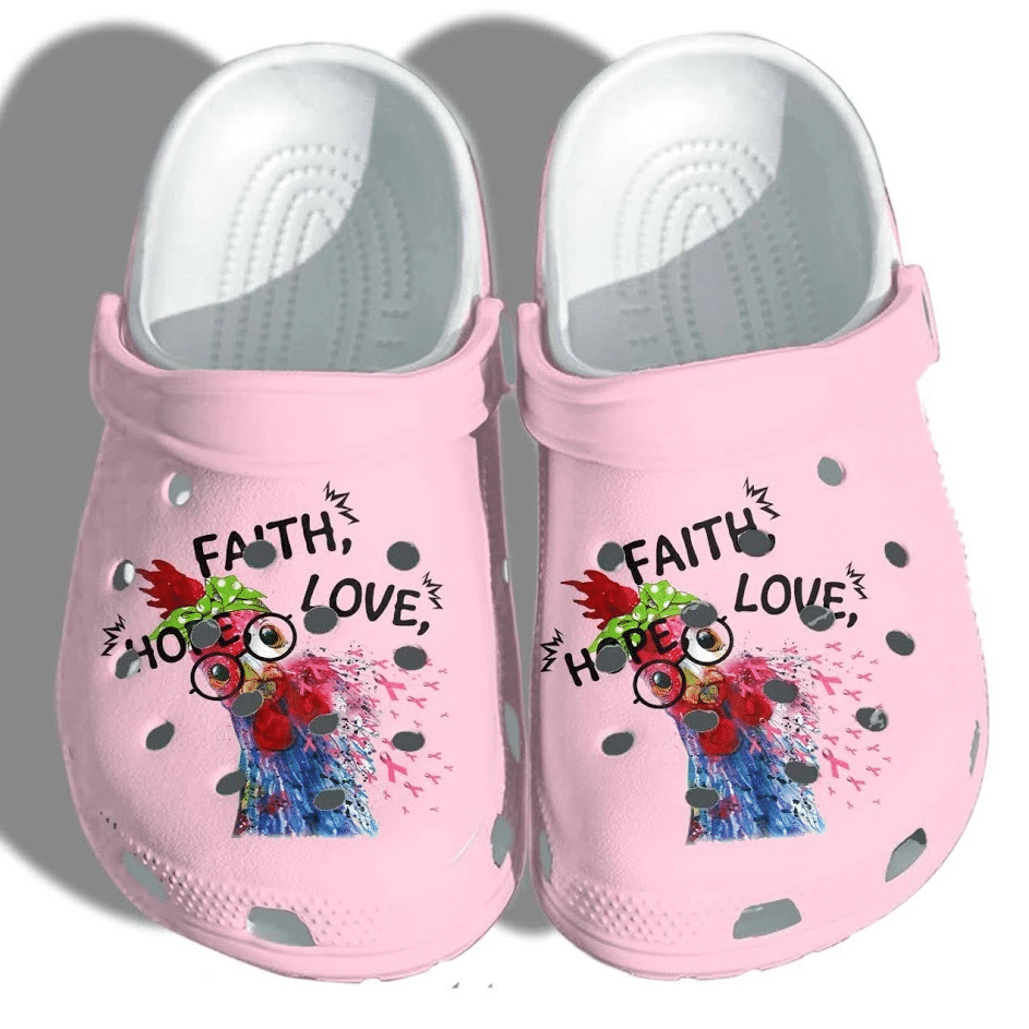 Breast Cancer Awareness Chicken Shoes Crocs Clog – Hope Faith Love Croc Clog For Autism For Mothers Day Gifts Breast Cancer Awareness Chicken Shoes Crocs Clog – Hope Faith Love Croc Clog For Autism For Mothers Day Gifts