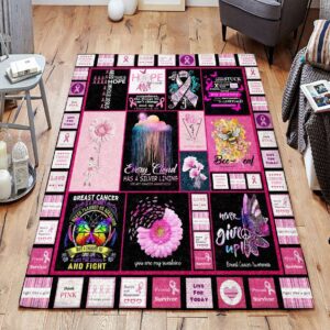 Breast Cancer Awareness Rug Sport Decor Gift Floor Decor Living Room Carpet Rug Area Rug - c1e0d72614aa