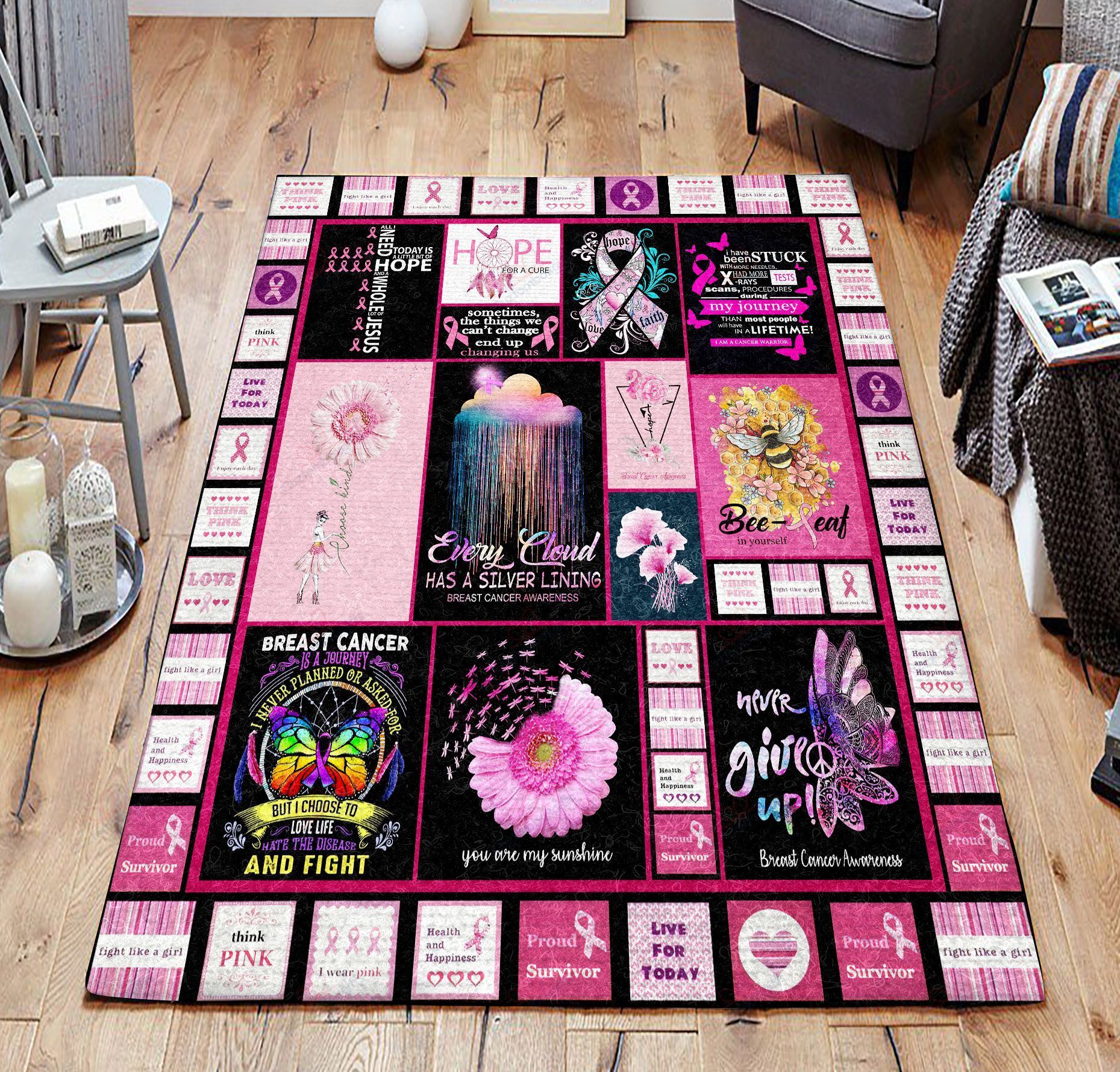 Breast Cancer Awareness Rug Sport Decor Gift Floor Decor Living Room Carpet Rug Area Rug - c1e0d72614aa Breast Cancer Awareness Rug Sport Decor Gift Floor Decor Living Room Carpet Rug Area Rug - c1e0d72614aa