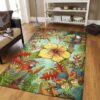 Brid And Hibiscus Rug Sport Decor Gift Floor Decor Living Room Carpet Rug Area Rug - d01743d6351f