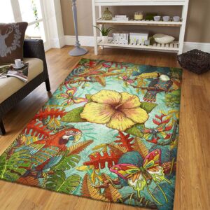 Brid And Hibiscus Rug Sport Decor Gift Floor Decor Living Room Carpet Rug Area Rug - d01743d6351f