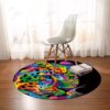 Bright Cheetah Round Carpet Floor Rug Living Room Bedroom Decor Round Area Rug Carpet