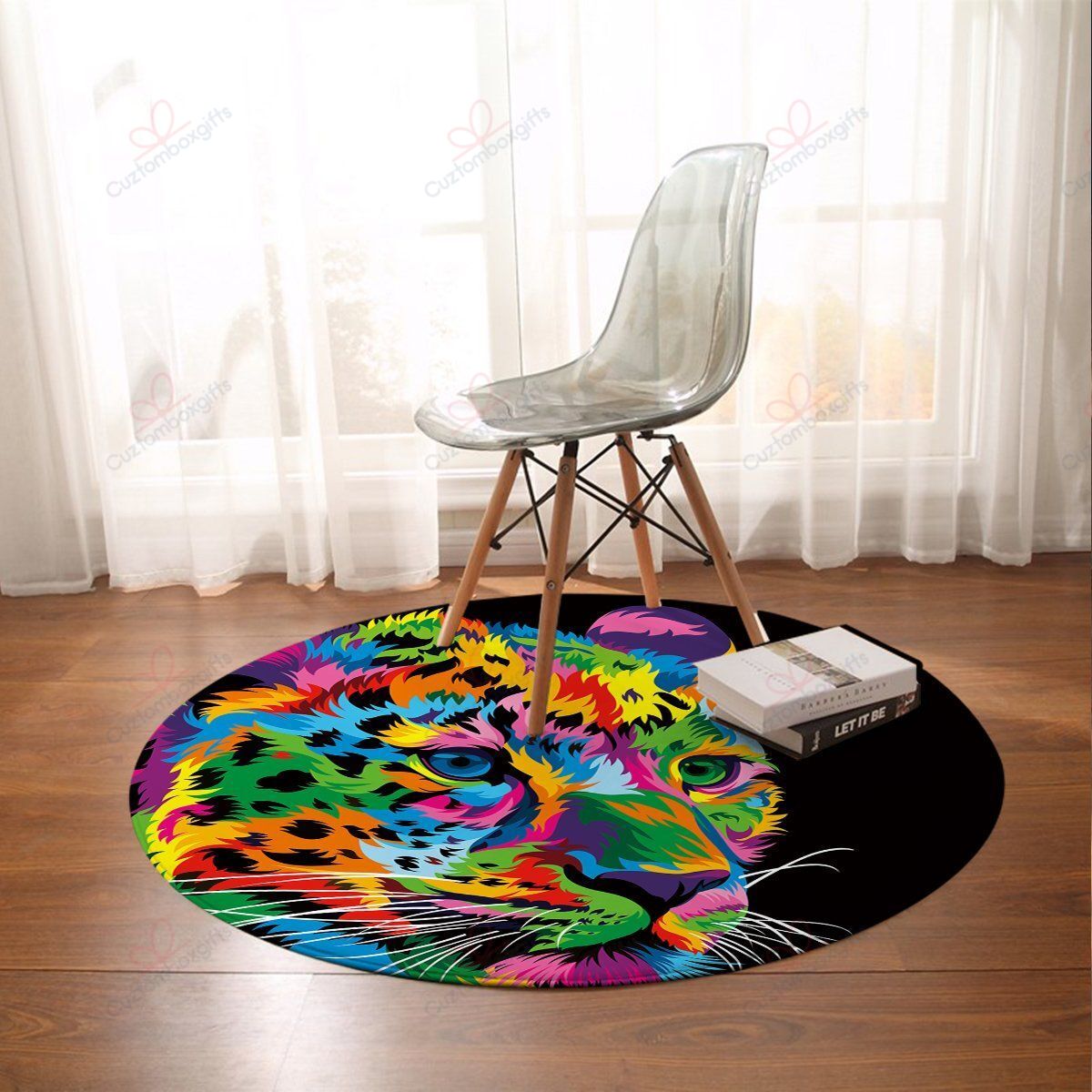 Bright Cheetah Round Carpet Floor Rug Living Room Bedroom Decor Round Area Rug Carpet Bright Cheetah Round Carpet Floor Rug Living Room Bedroom Decor Round Area Rug Carpet