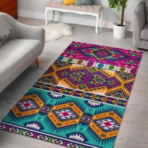 Bright Colors Aztec Pattern Rug Sport Decor Gift Floor Decor Living Room Carpet Rug Area Rug - 798eab149978