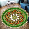 Bright Pattern Round Carpet Floor Rug Living Room Bedroom Decor Round Area Rug Carpet
