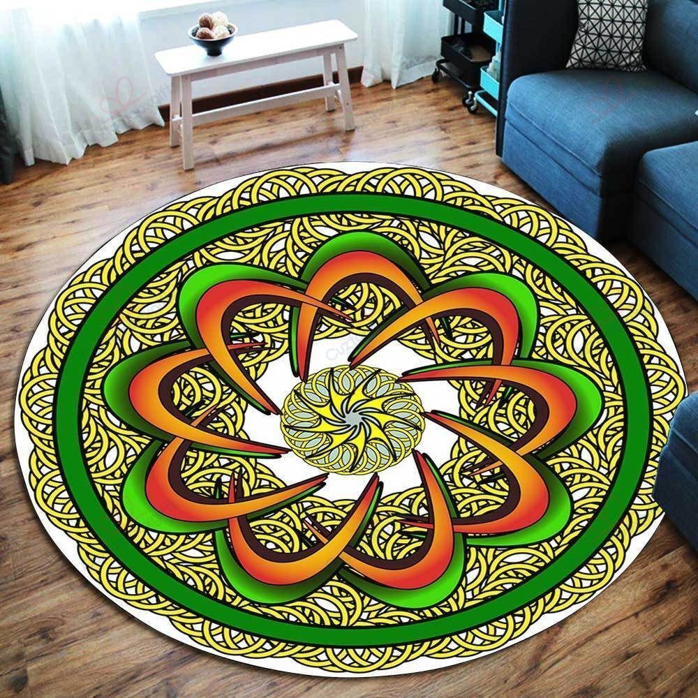 Bright Pattern Round Carpet Floor Rug Living Room Bedroom Decor Round Area Rug Carpet Bright Pattern Round Carpet Floor Rug Living Room Bedroom Decor Round Area Rug Carpet