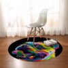 Bright Pug Round Carpet Floor Rug Living Room Bedroom Decor Round Area Rug Carpet
