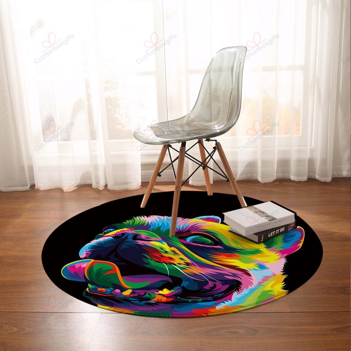 Bright Pug Round Carpet Floor Rug Living Room Bedroom Decor Round Area Rug Carpet Bright Pug Round Carpet Floor Rug Living Room Bedroom Decor Round Area Rug Carpet