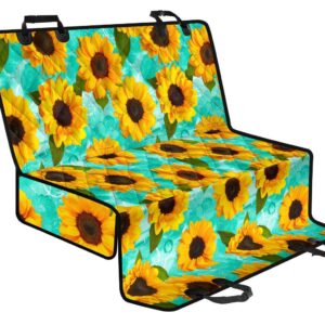 Bright Sunflower Pattern Print Pet Car Back Seat Cover - 9ef30f7e454a