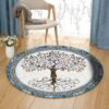 Bright Tree Of Life Round Carpet Floor Rug Living Room Bedroom Decor Round Area Rug Carpet