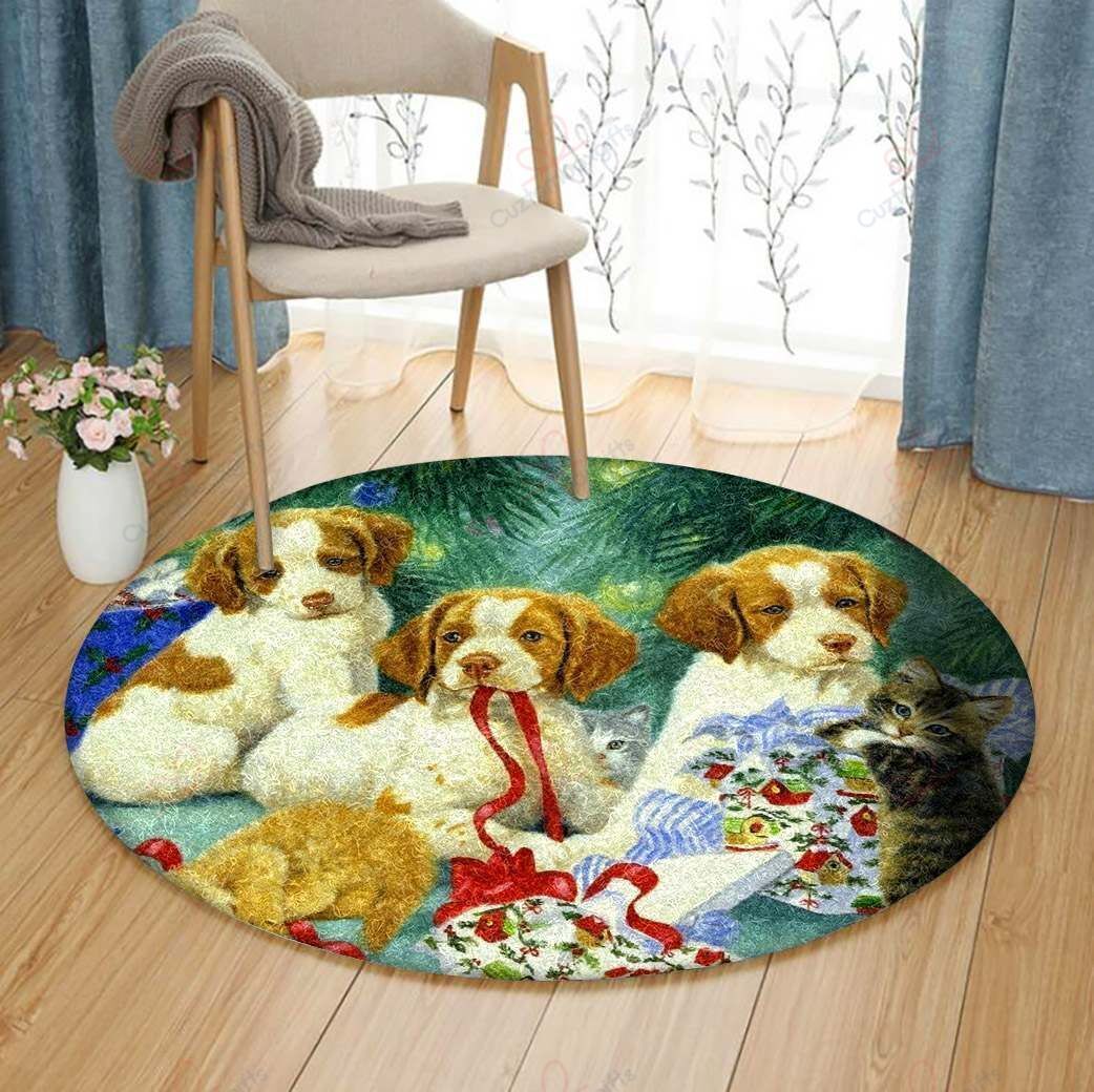 Brittany Spaniel Round Carpet Floor Rug Living Room Bedroom Decor Round Area Rug Carpet Brittany Spaniel Round Carpet Floor Rug Living Room Bedroom Decor Round Area Rug Carpet